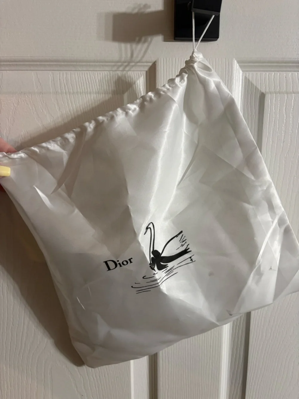 Dior Beige & Navy Oblique Saddle Bag with Gold 'D' Charm - Picture 8 of 8